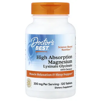 Doctor's Best (닥터스베스트), 고흡수 마그네슘, 120정(1정당 100mg)