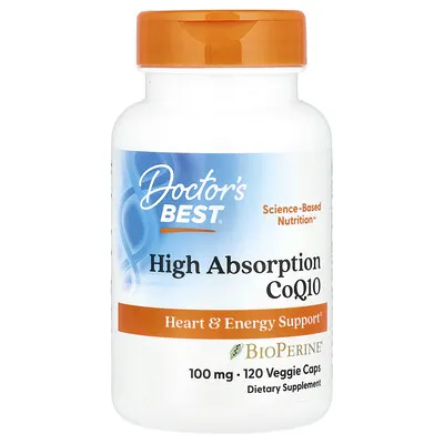 Doctor's Best (닥터스베스트), 고흡수 CoQ10, BioPerine® 함유, 100mg, 베지 캡슐 120정