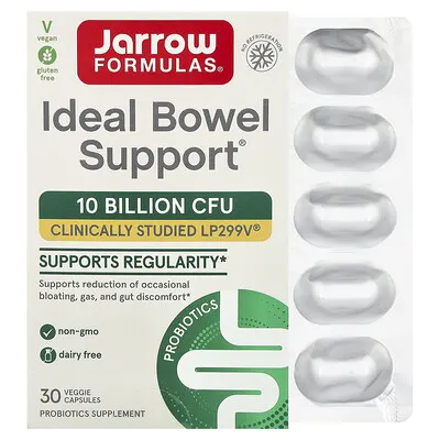 Jarrow Formulas (자로우포뮬러스), 비건 Ideal Bowel Support, 100억CFU, 베지 캡슐 30정