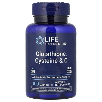 Life Extension (라이프익스텐션), 글루타치온, 시스테인 & C, 캡슐 100정