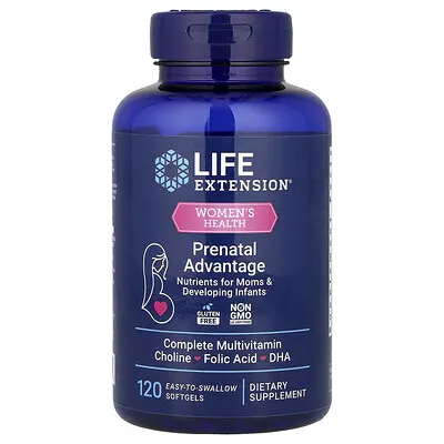 Life Extension (라이프익스텐션), 여성 건강, 프리네이탈 어드밴티지, 삼키기 쉬운 소프트젤 120정