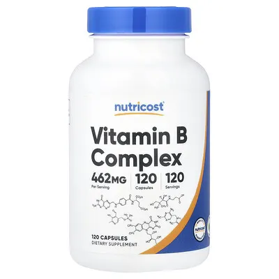 Nutricost (뉴트리코스트), 비타민B 복합체, 캡슐 120정