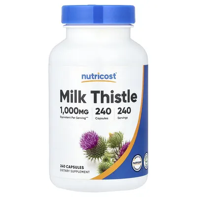 Nutricost (뉴트리코스트), 밀크시슬, 1,000mg, 캡슐 240정