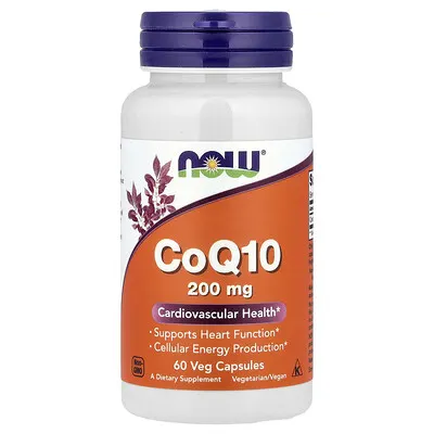 NOW Foods (나우푸드), CoQ10, 200mg, 베지 캡슐 60정